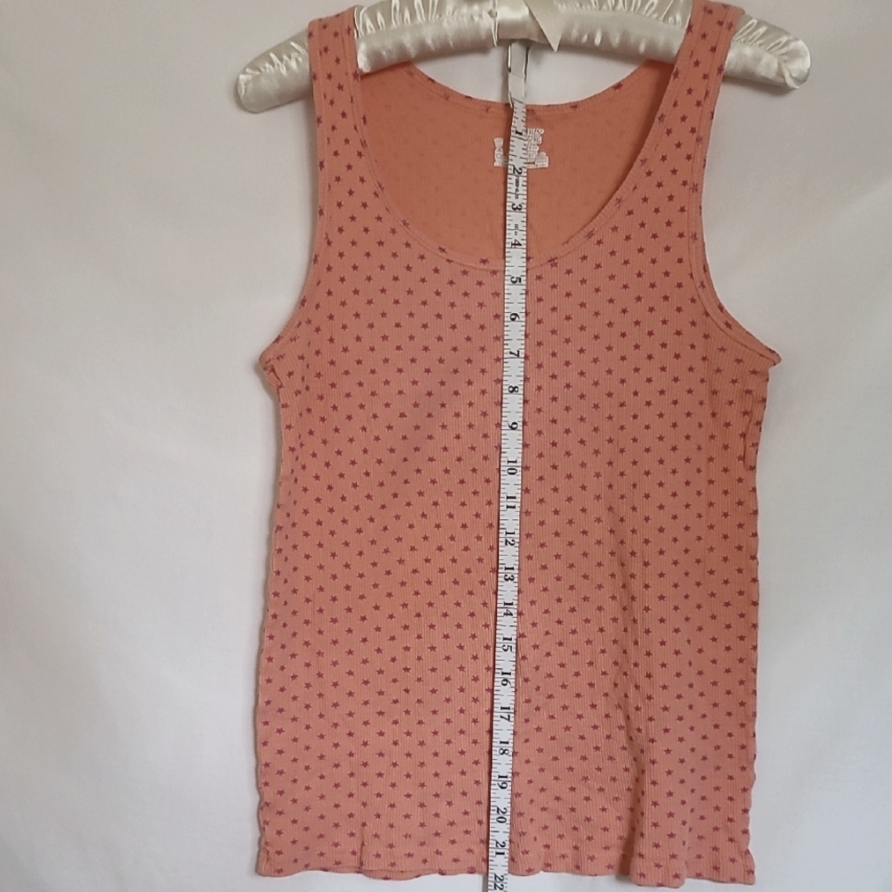 Hanes Ribbed Sleeveless Top in Orange Cotton